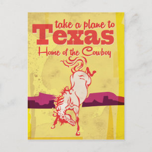 Postal Impresión de póster de viaje de Texas