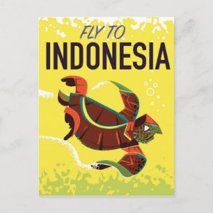 Postal Impresión de Poster de viajes de cosecha indonesia