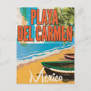 Postal Impresión de poster de viajes de Playa del Carmen 