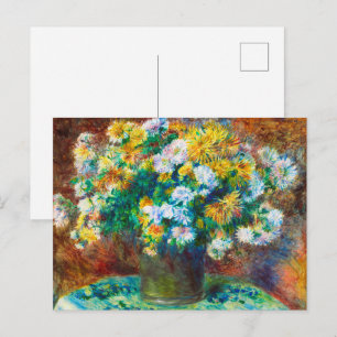 Postal Impresión de ramo floral dorado y blanco Arte impr