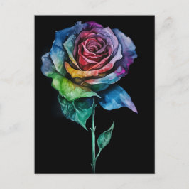 Postal Impresión de Rosa de tinta de lápiz