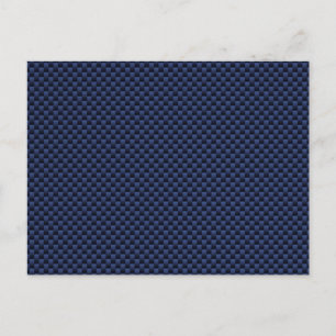 Postal Impresión de tejido estilo fibra de carbono azul r