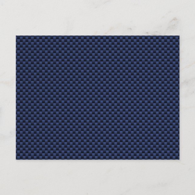 Postal Impresión de tejido estilo fibra de carbono azul r (Anverso)