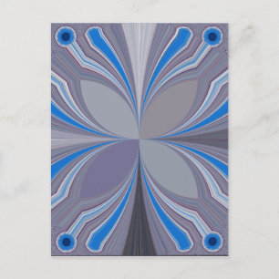 Postal Impresión de texturas de puntos de polka gris azul