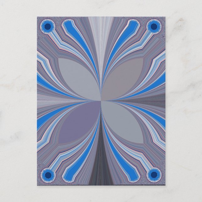 Postal Impresión de texturas de puntos de polka gris azul (Anverso)