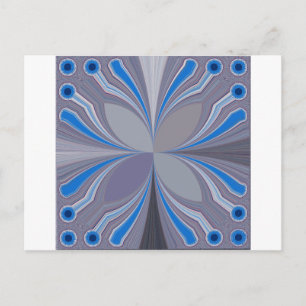 Postal Impresión de texturas de puntos de polka gris azul