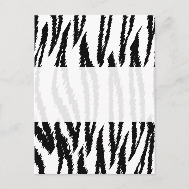 Postal Impresión de tigres blancos y negros. Patrón Tigre (Anverso)