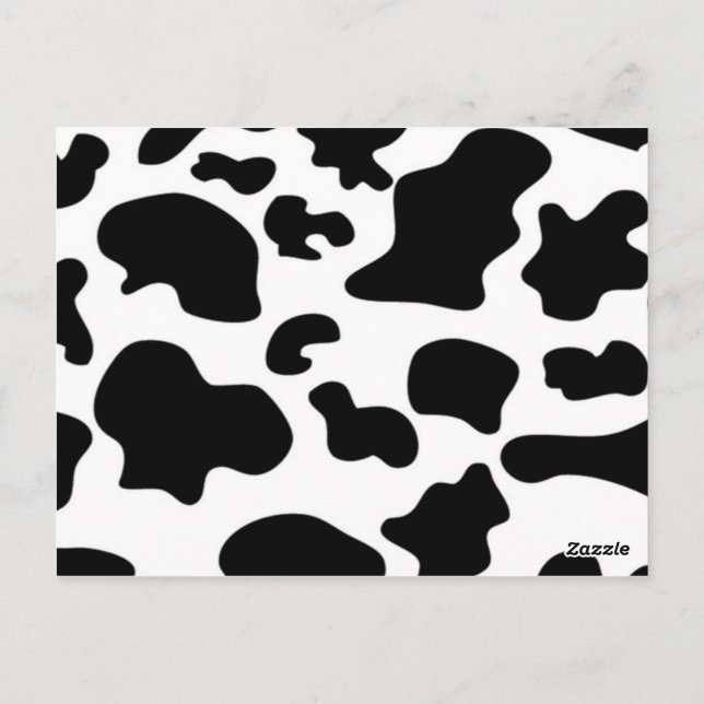 Postal Impresión de vaca en blanco y negro (Reverso)