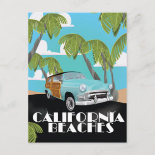 Postal Impresión de vacaciones en playas de California