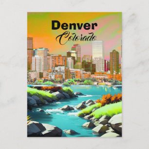 Postal Impresión de viaje de la ciudad de Denver Colorado