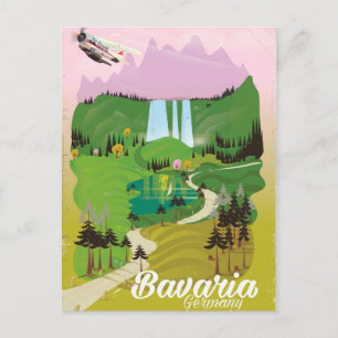 Postal Impresión de viaje paisajista de Baviera Alemania