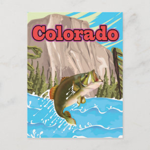 Postal Impresión de viaje vintage de Colorado.
