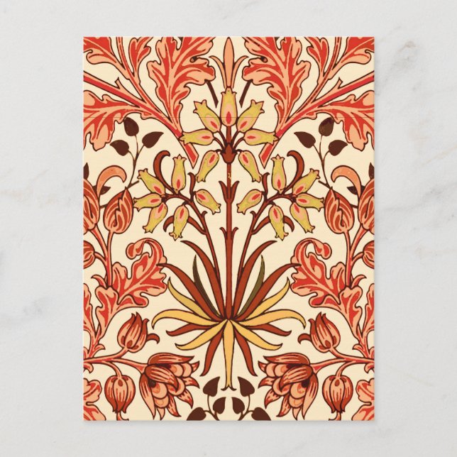 Postal Impresión de William Morris Hyacinth, Naranja y óx (Anverso)
