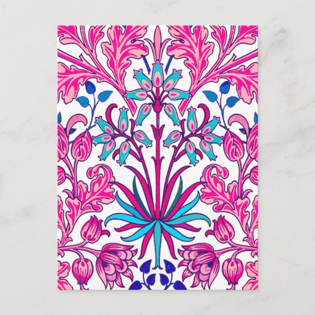 Postal Impresión de William Morris Hyacinth, rosa de Fuch (Anverso)