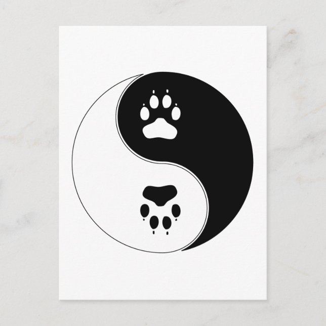 Postal Impresión de Ying Yang Paw (Anverso)
