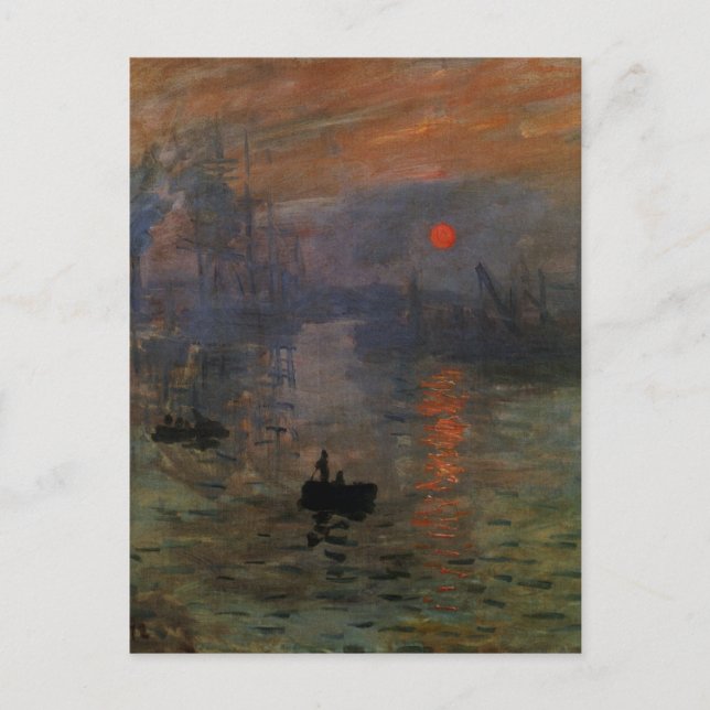 Postal Impresión del amanecer por Claude Monet, arte vint (Anverso)