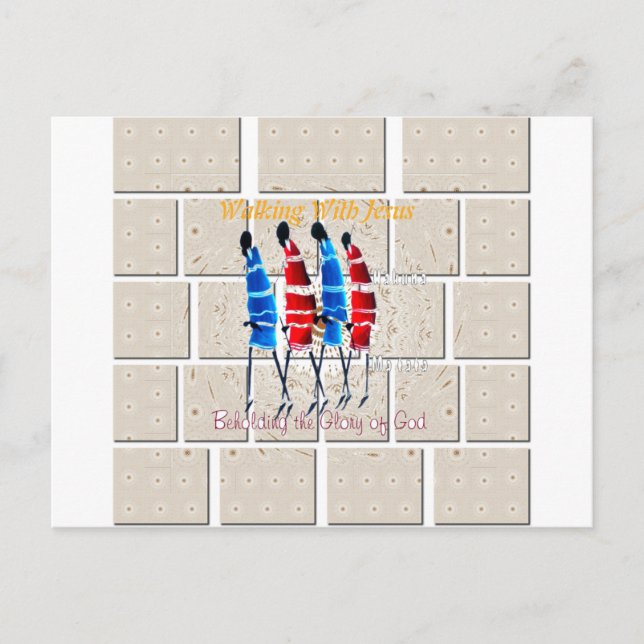 Postal Impresión del arte cristiano masái morans (Anverso)