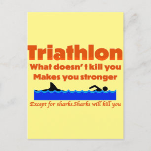 Postal Impresión del humor de triatlón      