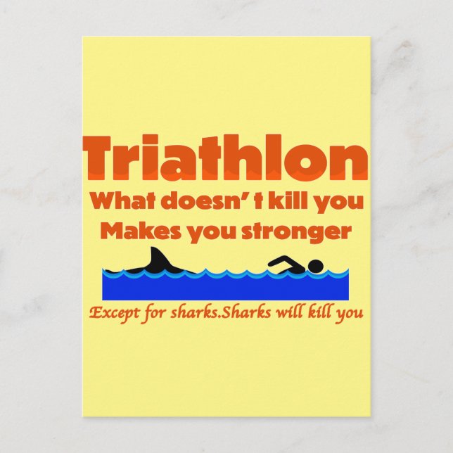 Postal Impresión del humor de triatlón (Anverso)