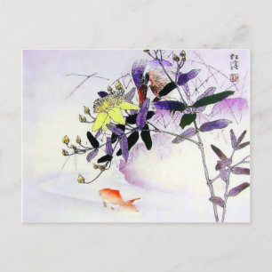 Postal Impresión del japonés del martín pescador del