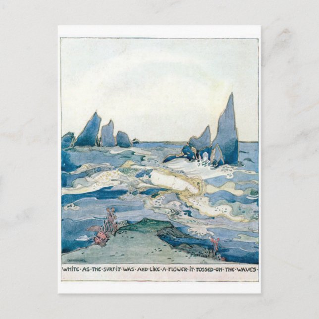 POSTAL IMPRESIÓN DEL OCÉANO AZUL DE LA VENTAJA (Anverso)