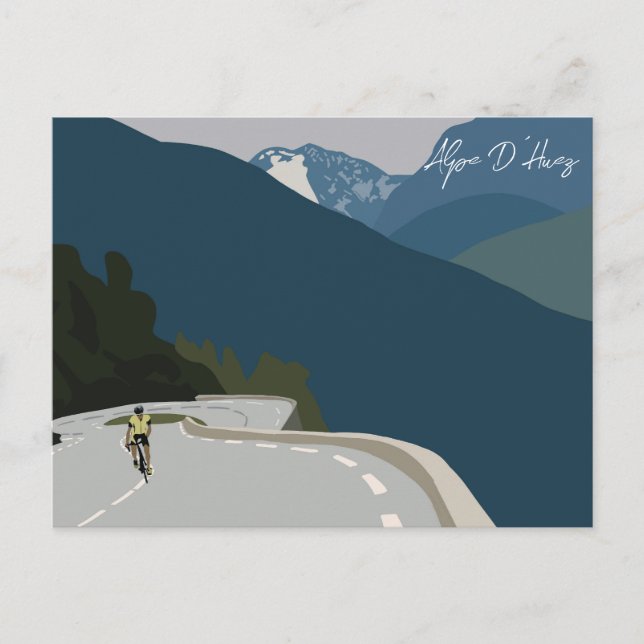 Postal Impresión digital ciclista Alpe d’Huez (Anverso)