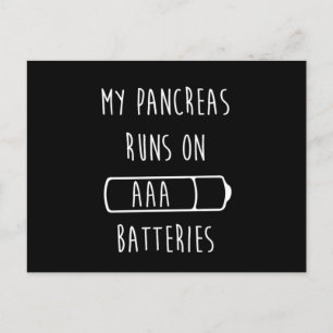Postal Impresión divertida de diabetes para el tipo 1 Dia