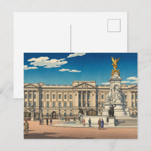 Postal Impresión en grabado en madera japonés del Palacio