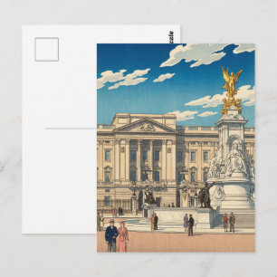 Postal Impresión en grabado en madera japonés del Palacio