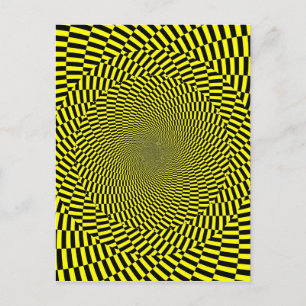Postal Impresión espiral del patrón de ilusión óptica ama