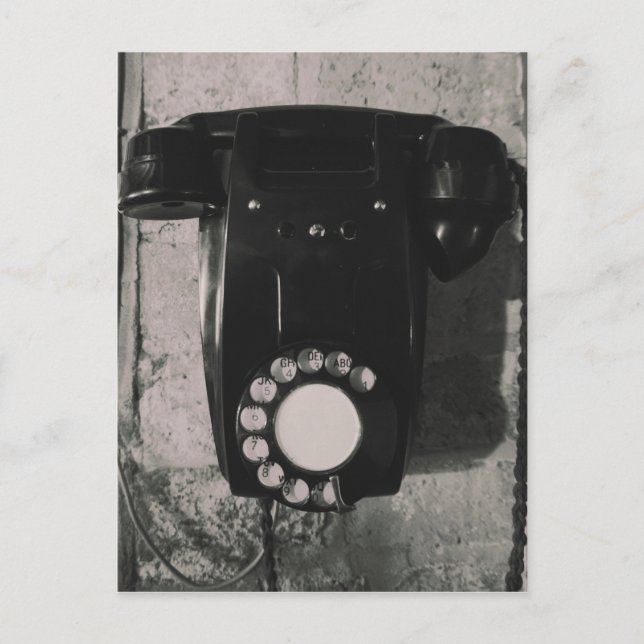 Postal Impresión fotográfica de teléfono antiguo con dial (Anverso)