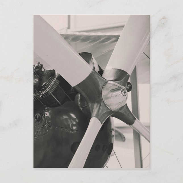 Postal Impresión fotográfica del avión de hélice de época (Anverso)