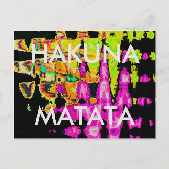 Postal Impresión Poster de arte de Neon Glitch Resumen (Anverso)