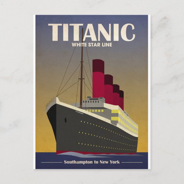 Postal Impresión Titanic Ocean Liner Art Deco (Anverso)