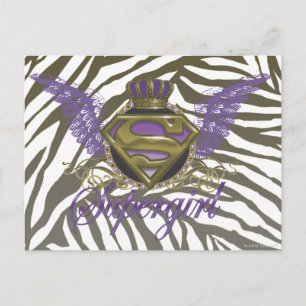 Postal Impresión Zebra Supergirl