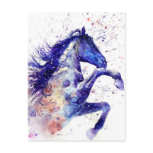 Impresionante acuarela de pintura de caballos
