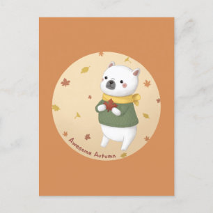 Postal Impresionante arte de Ilustracion de otoño