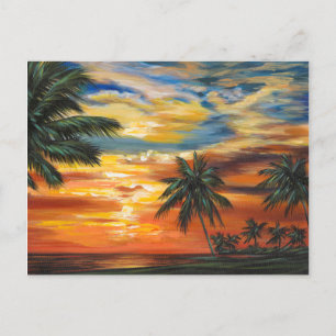 Postal Impresionante atardecer tropical