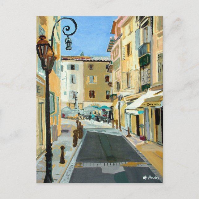 Postal Impresionante Bella Artes francés de pintura al ac (Anverso)