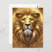 Impresionante cabeza de león de oro