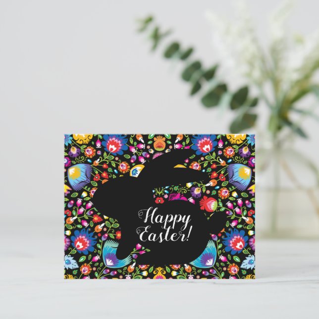 Postal Impresionante conejito de Pascua, personalizable (Anverso de pie)