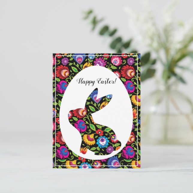 Postal Impresionante conejito de Pascua, personalizable (Anverso de pie)