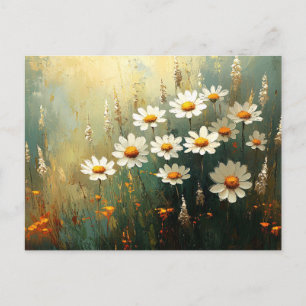 Postal Impresionante Daisy Field Art