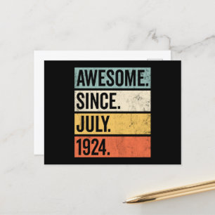 Postal Impresionante desde julio de 1924 Cumpleaños Retro