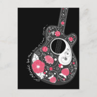 Impresionante guitarra de flores frescas lindo tre