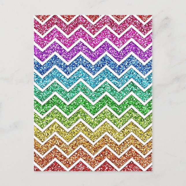 Postal Impresionante moda chevron zigzag patrón arcoiris (Anverso)