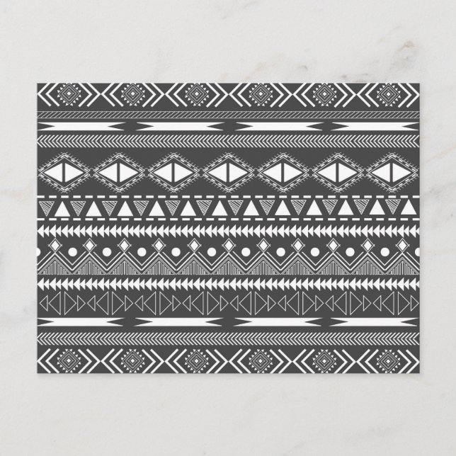 Postal Impresionante patrón Guay de moda Aztec tribal And (Anverso)