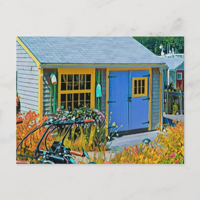 Postal Impresionante pintura en bicicleta (Anverso)