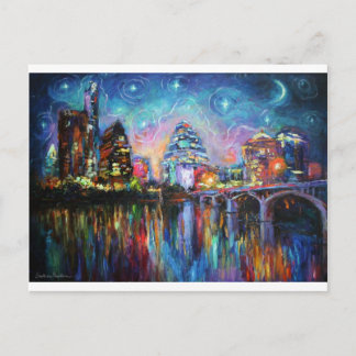 Postal Impresionante pintura en el centro de Austin City