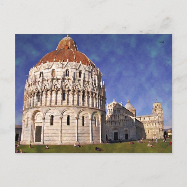 Postal Impresionante Pisa Miracoli (Anverso)